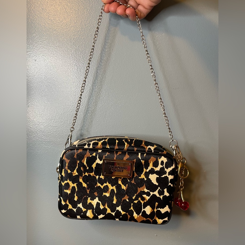 Victoria's Secret Leopard Print Crossbody in Brown, Black & Cream